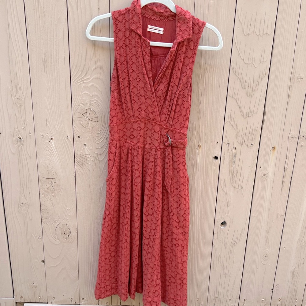 Coral lace dress